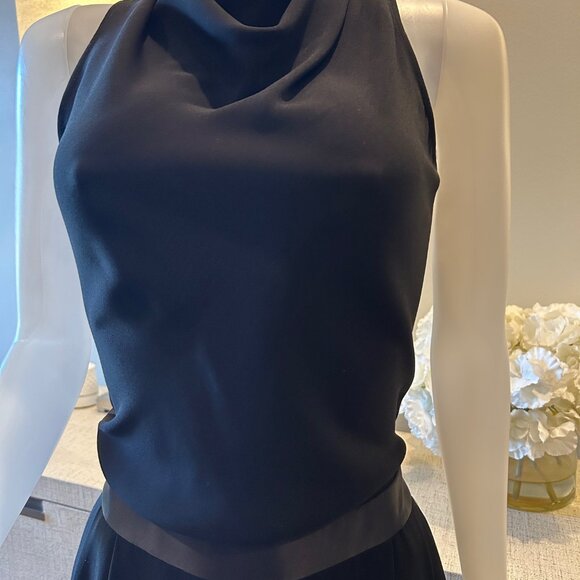 Halston Heritage Mock Cowl Neck Sleeveless Tapered Jumpsuit - Picture 4 of 8